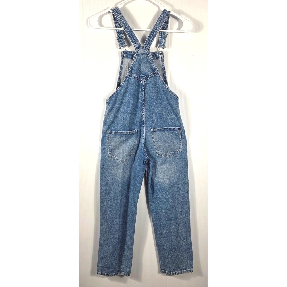 Vintage H&M Girls Blue Denim Overalls Medium Wash Bib Dungarees Chest Pocket 8 - Picture 2 of 5